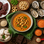 aliments riches en cuivre sur table