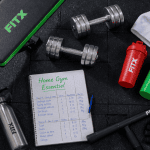 Équipements pour musculation à domicile vue du dessus
