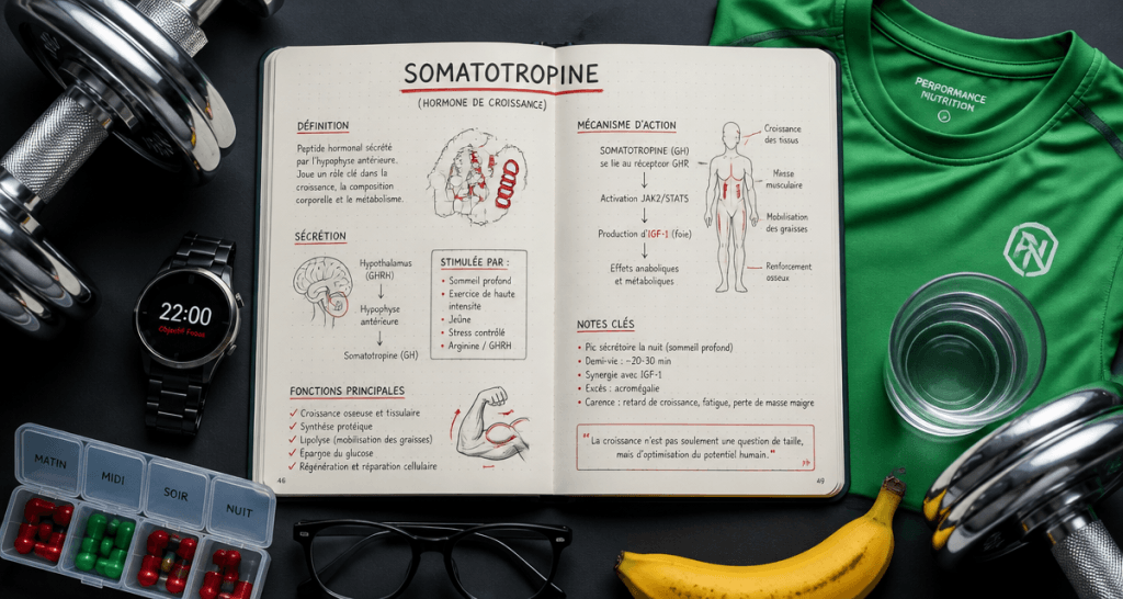 hormone de croissance pour musculation carnet et haltères
