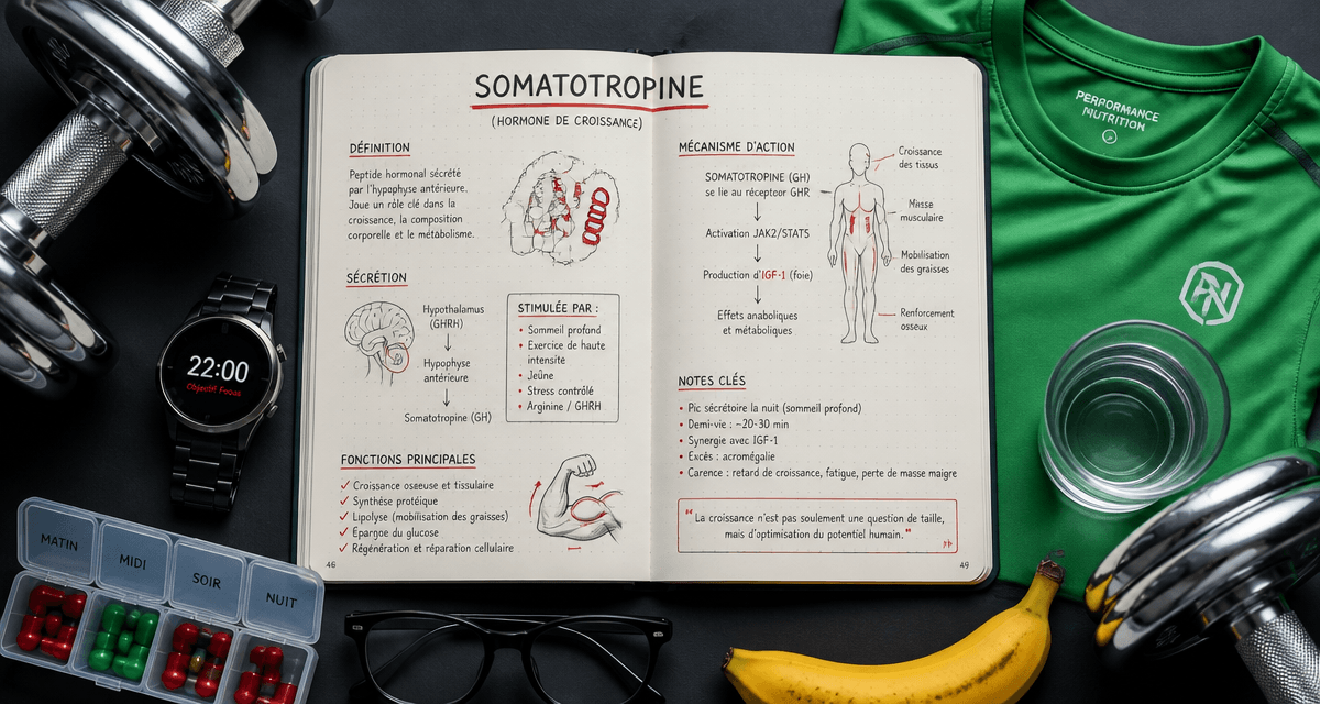 hormone de croissance pour musculation carnet et haltères