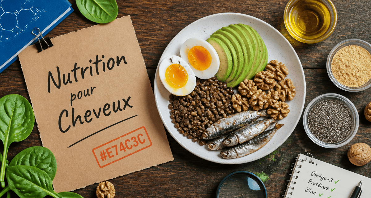 Les aliments bon pour les cheveux sur une assiette