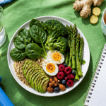 maigrir du ventre alimentation assiette légumes verts œufs quinoa