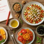menu type regime mediterraneen plats variés table