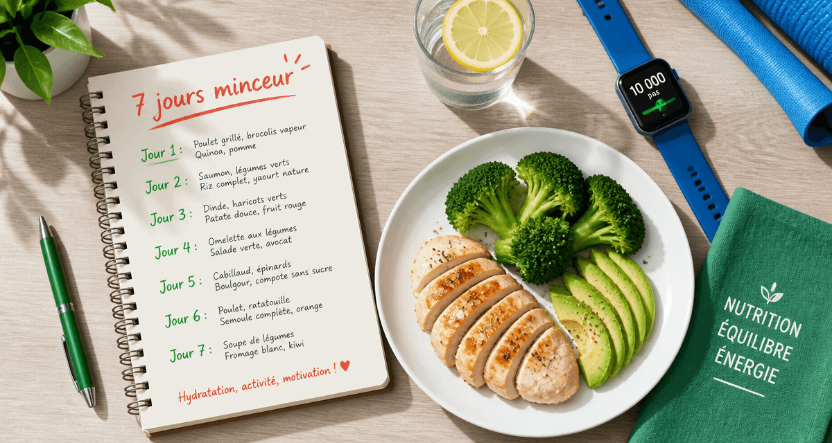 Perdre poids 1 semaine menu type assiette poulet brocolis