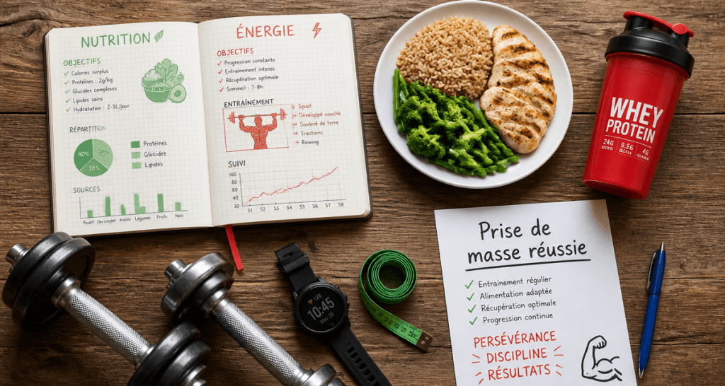 Prise de masse musculaire table nutrition entraînement