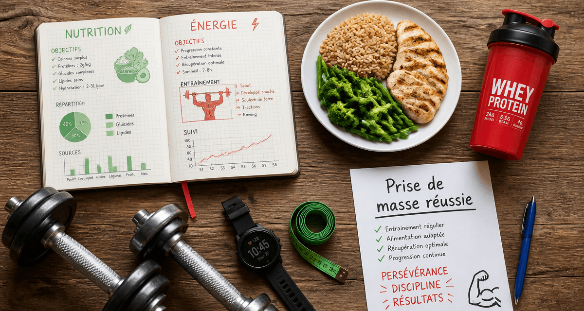Prise de masse musculaire table nutrition entraînement