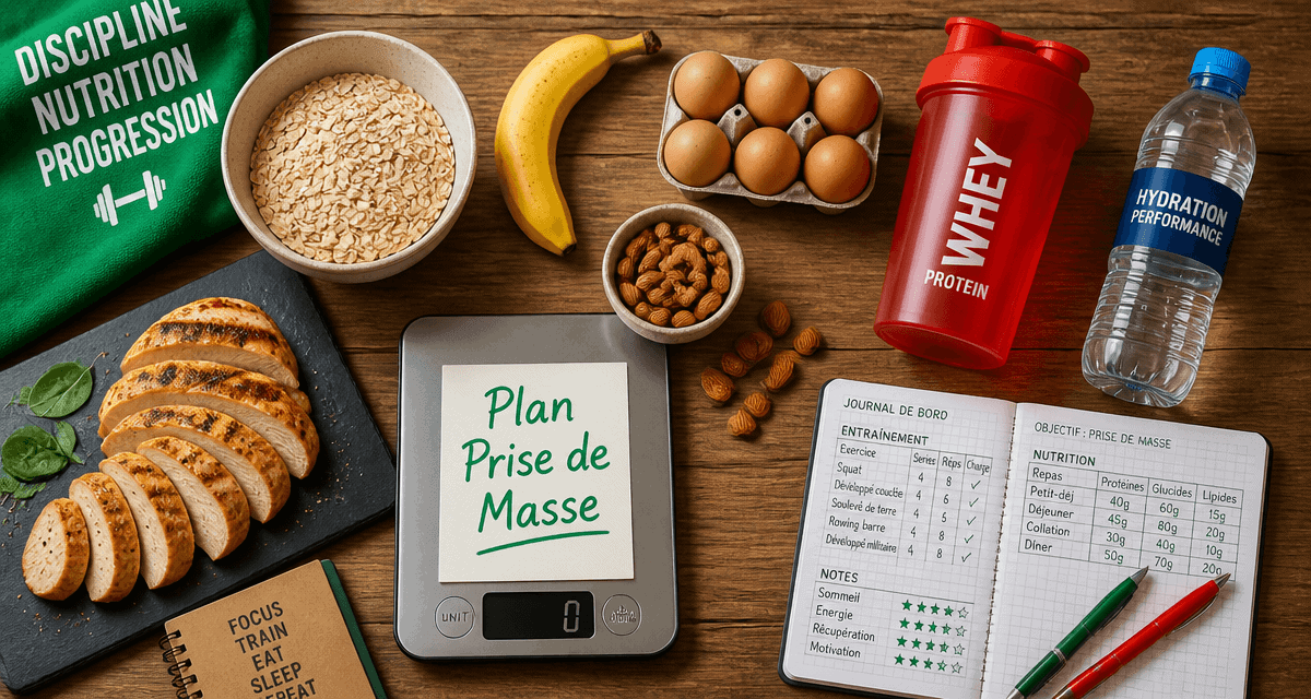 prise de masse musculaire aliments sur table
