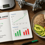 prise rapide de masse musculaire carnet repas haltères