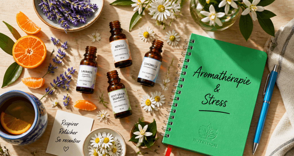 quelle huile essentielle pour le stress et l'anxiété flacons lavande néroli