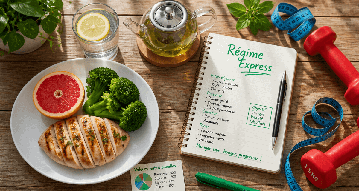 regime rapide et efficace assiette poulet brocolis pamplemousse