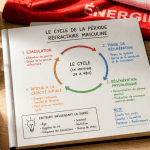 Schéma temps entre 2 rapports homme sur bureau moderne
