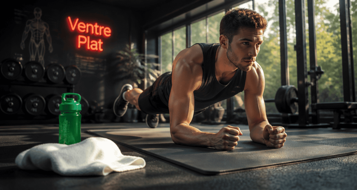 ventre plat et abdos exercice planche salle de sport