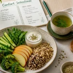 Aide pour la digestion, assiette équilibrée et plantes