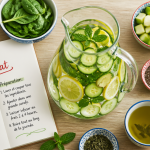 boisson pour ventre plat carafe citron concombre menthe