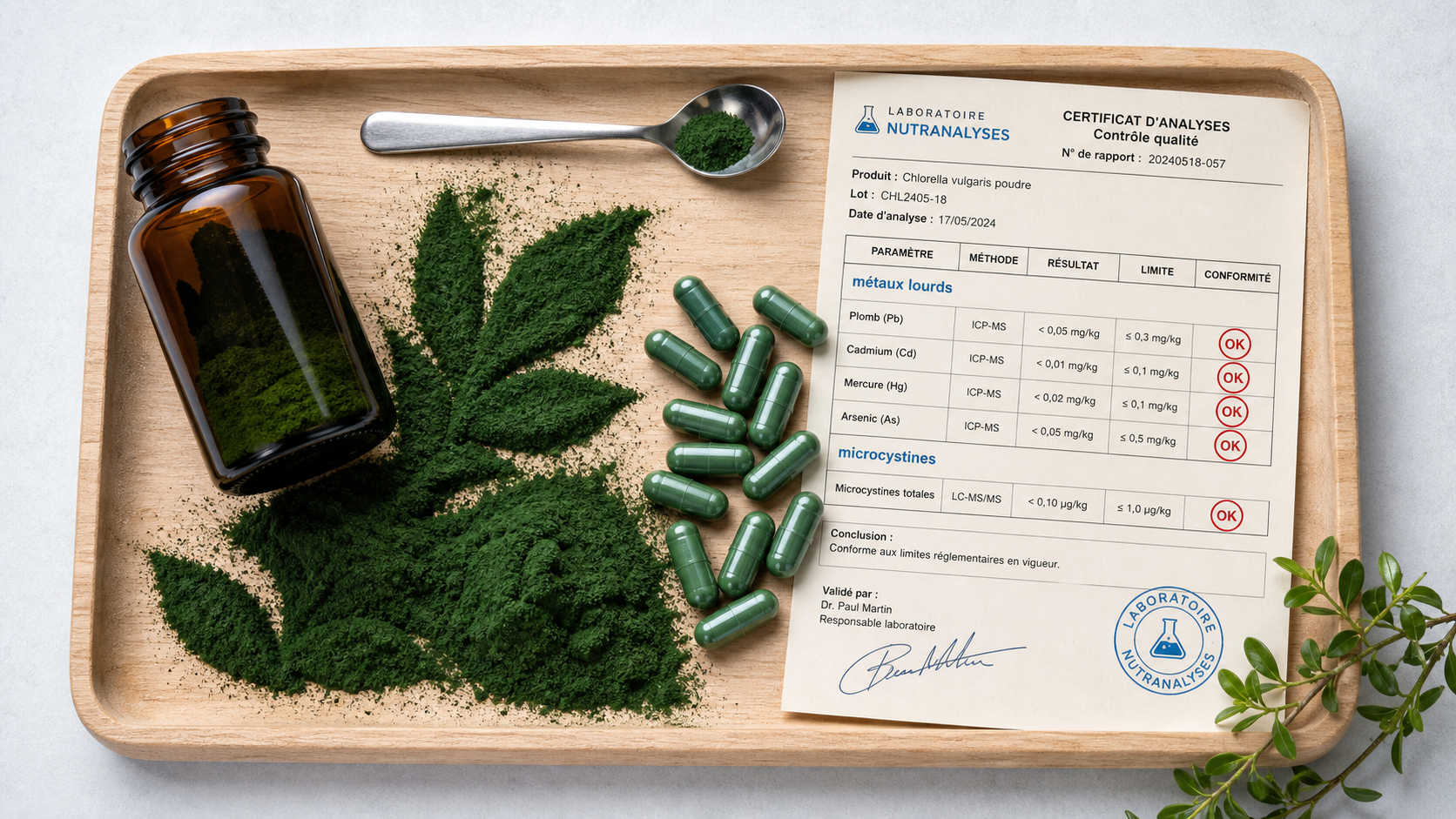 Chlorella danger pour le foie : tests laboratoire métaux lourds OK