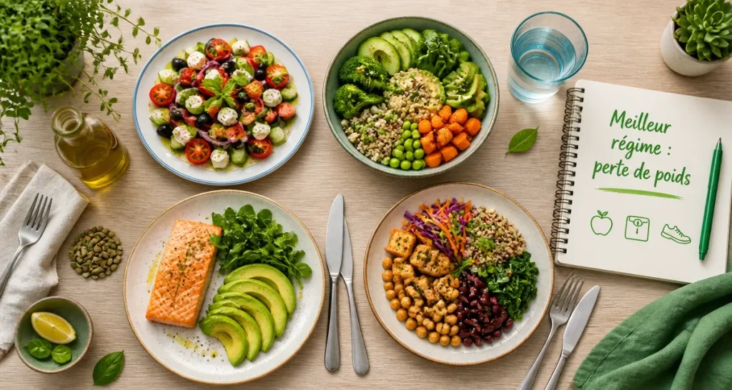 meilleur regime pour perdre du poids 4 assiettes stylisées
