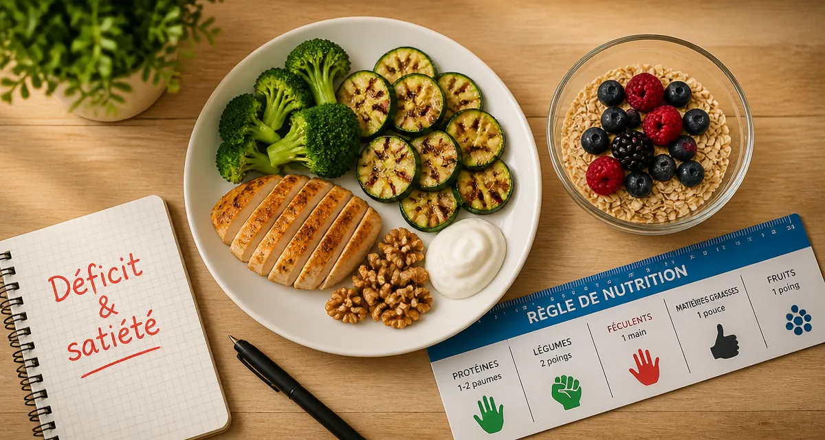 Quoi manger pour maigrir : assiette équilibrée protéines, fibres, satiété