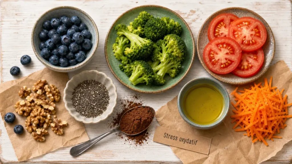 Aliments riches en antioxydants : 15 mmol/jour, couleurs et cuisson