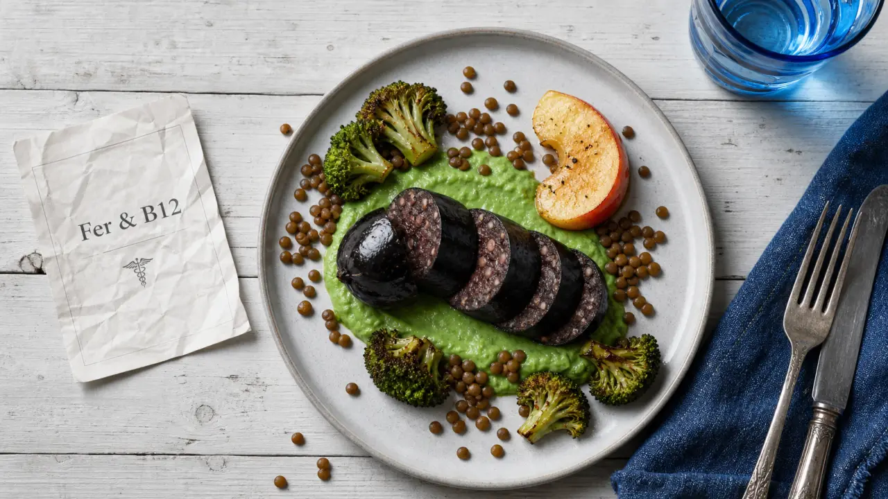 Boudin noir bienfaits cheveux : fer héminique et B12 pour la santé des cheveux