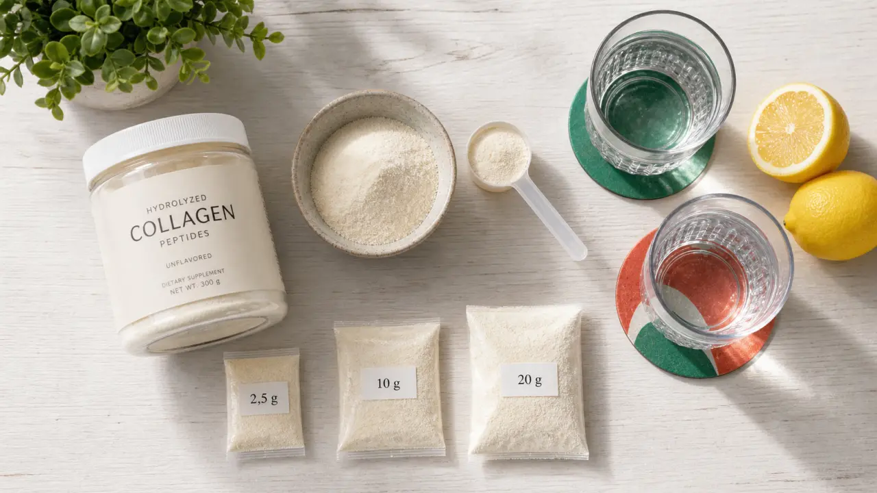 Combien de collagene par jour : poudre de collagène en pot et dosages