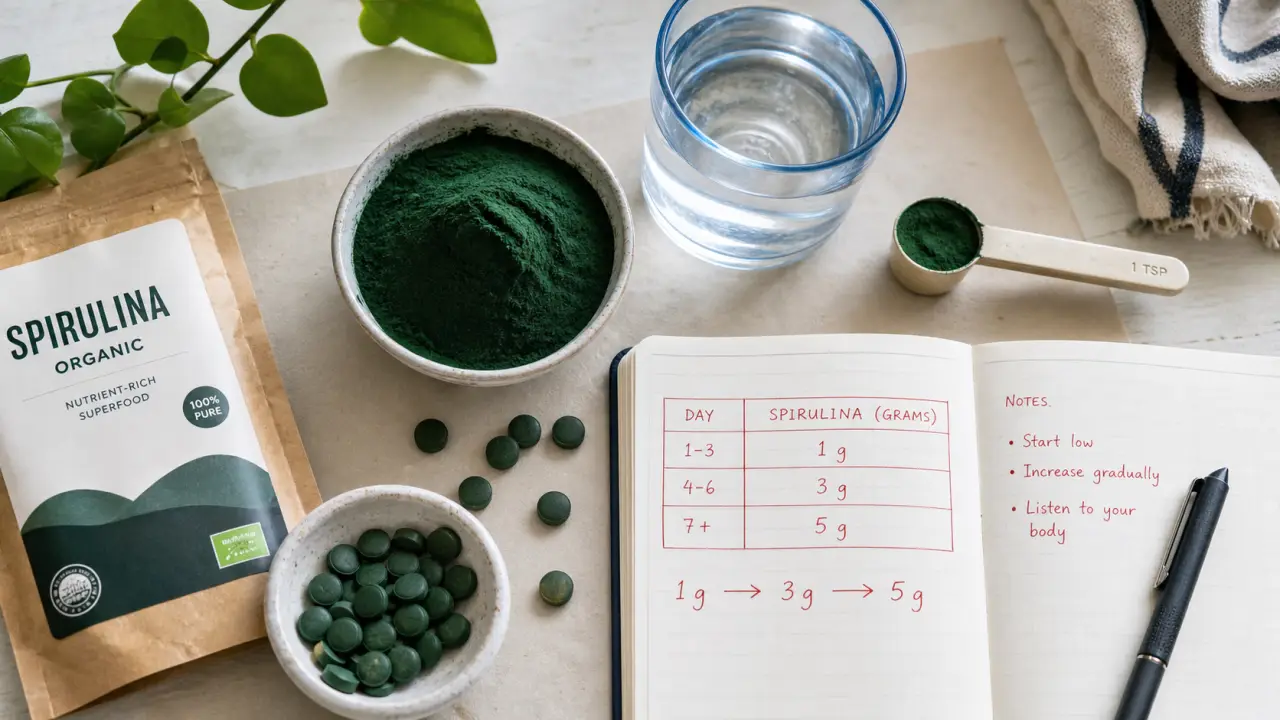 Combien de spiruline par jour : dosage 1 g à 5 g