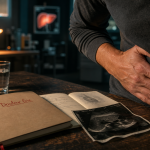 Douleurs cote droit foie : carnet et échographie abdominale