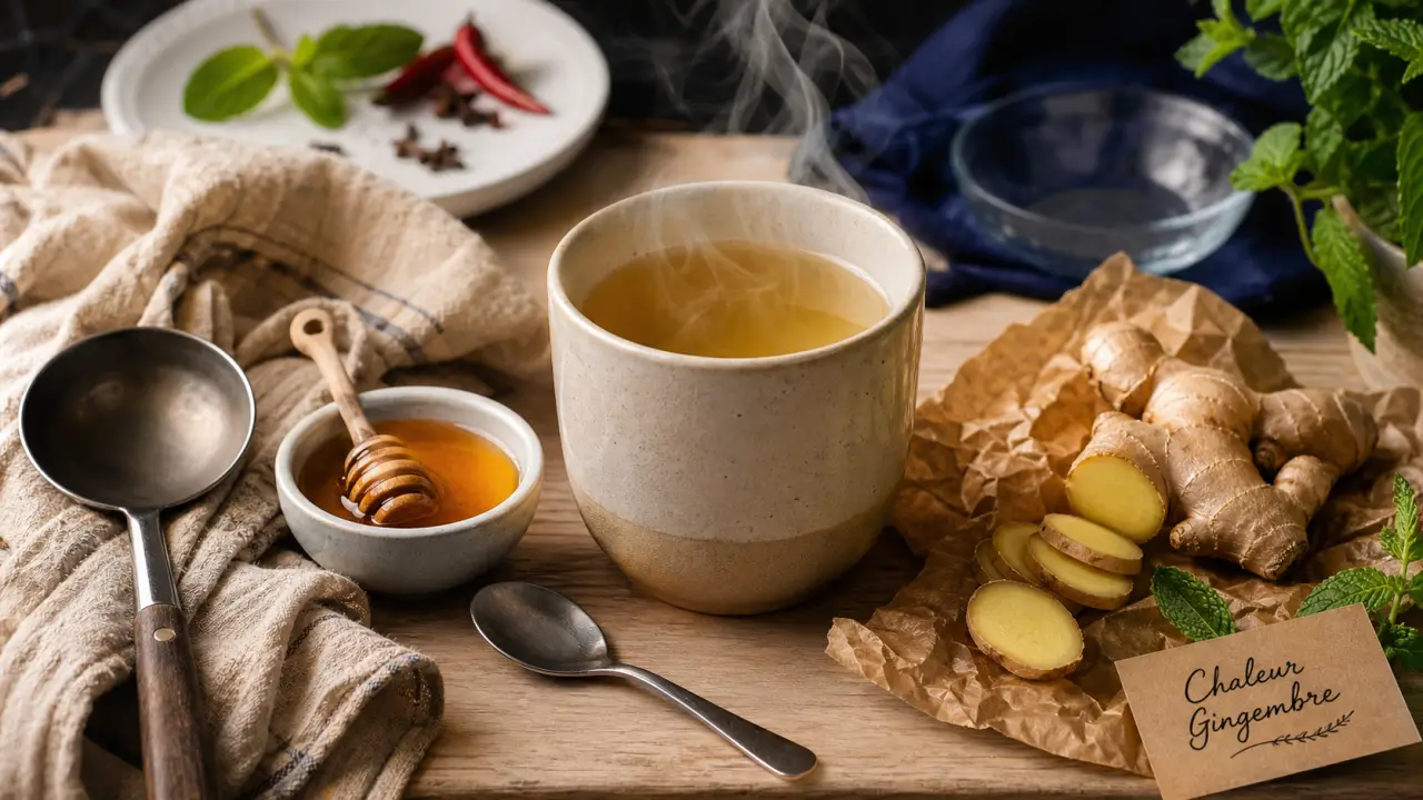 Le gingembre est il un aphrodisiaque ? infusion de gingembre fumante