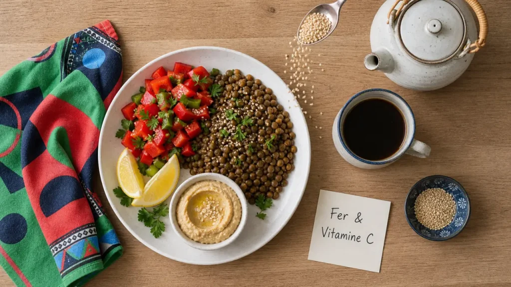 Liste d aliments riche en fer : lentilles, houmous et vitamine C pour mieux absorber le fer