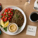 Liste d aliments riche en fer : lentilles, houmous et vitamine C pour mieux absorber le fer