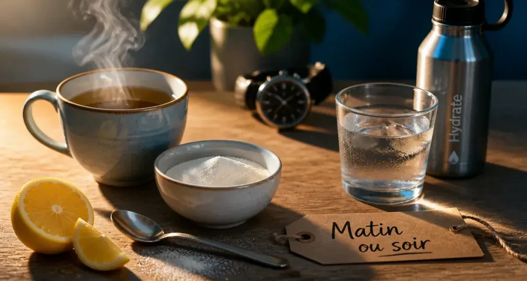 Quand prendre le collagene matin ou soir : tasse de thé et collagène