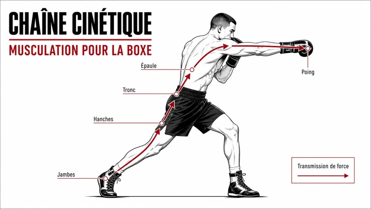 Musculation pour la boxe : chaîne cinétique des jambes au poing