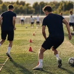 Exercices physiques football : vitesse, endurance et gainage sur terrain