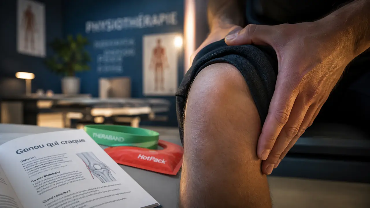 Genou qui craque et douleur, genou examiné par une kiné