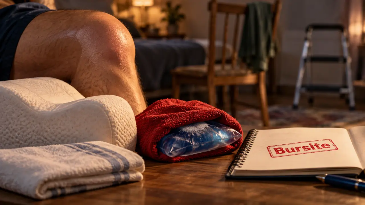 Comment soigner une bursite : poche de froid sur le genou
