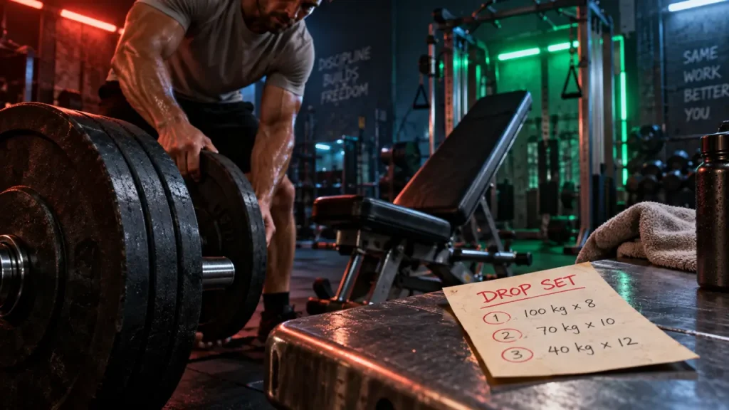 Drop set musculation : intensité avec fatigue contrôlée en salle de sport