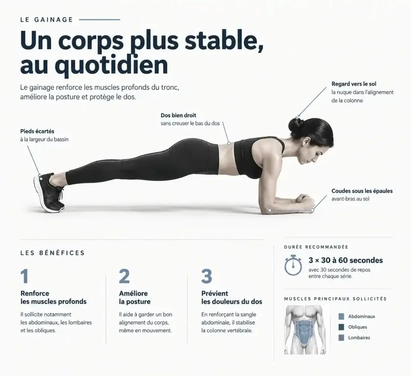 Exercice de renforcement musculaire pour débutant en course à pied