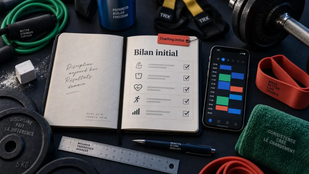 Salle de coaching sportif : carnet de suivi pour vérifier la qualité du coaching