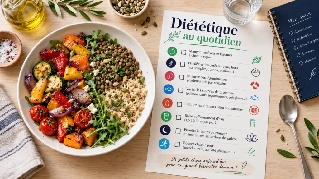 Diététique : assiette équilibrée, checklist au quotidien